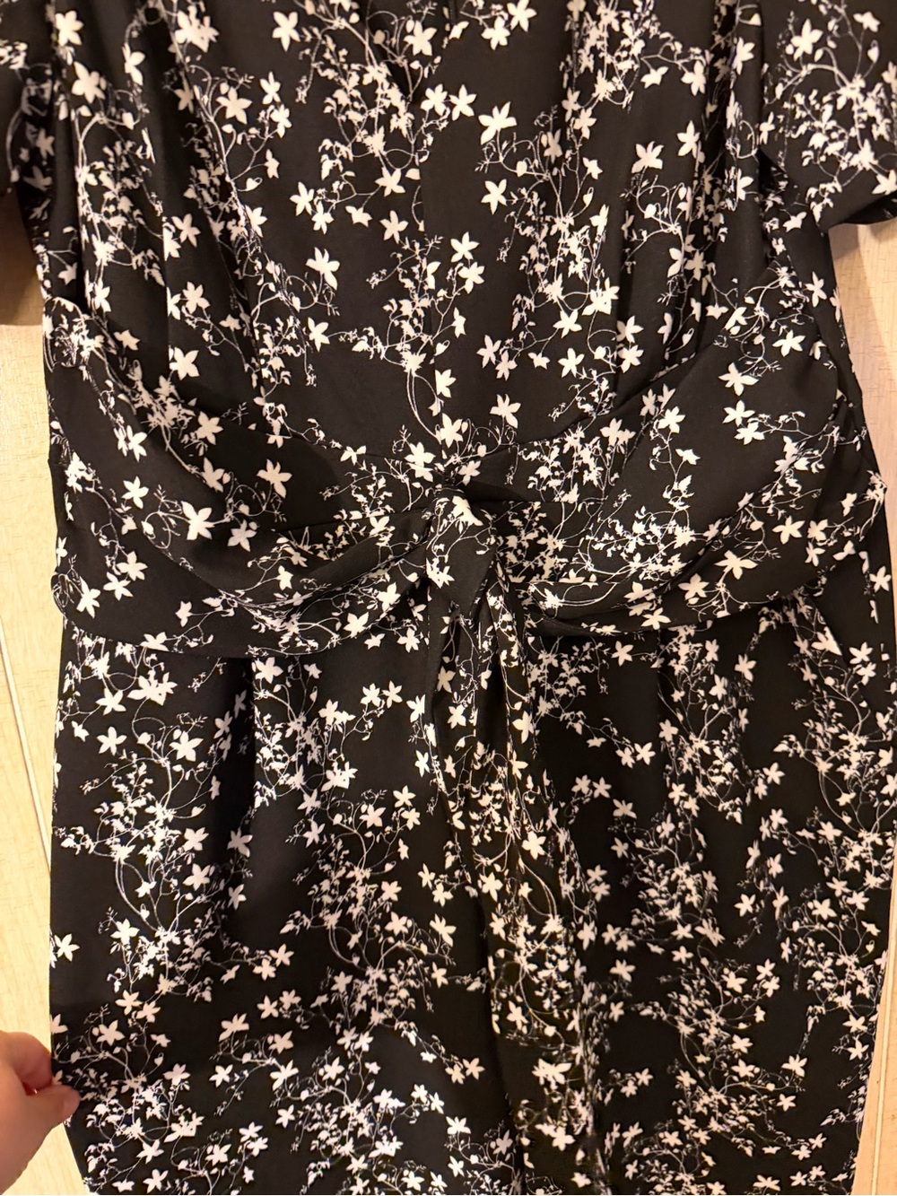 Calvin Klein Black and White Floral Jumpsuit Romper - Picture 3 of 5